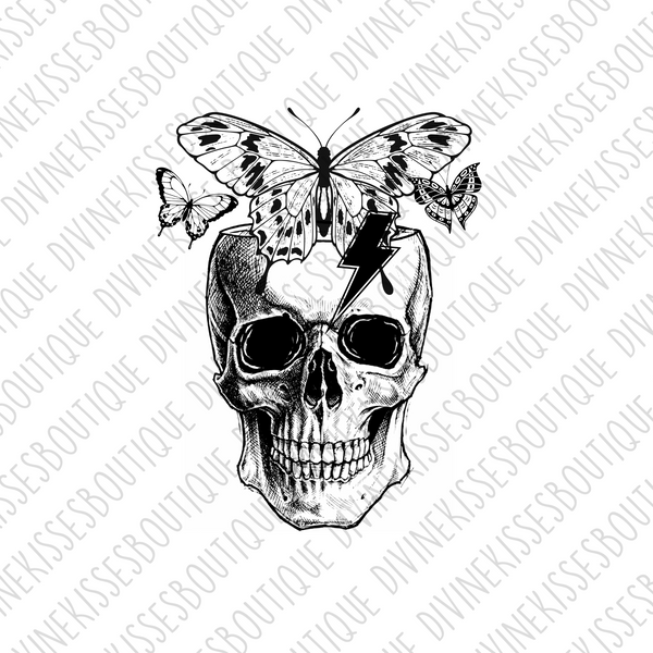 Butterfly Skull Transfer