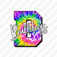 Bull Dogs Tie Dye Letter Transfer