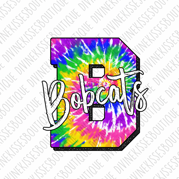 Bobcats Tie Dye Letter Transfer