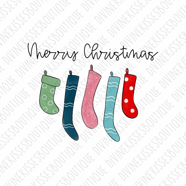 Merry Christmas Stockings  Transfer
