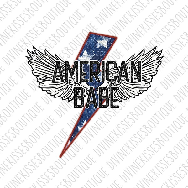 American Babe Lightning Bolt Transfer