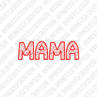 Mama Red Leopard Hearts Transfer