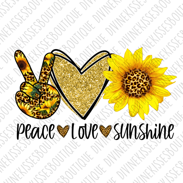 Peace love sunshine sunflower Transfer