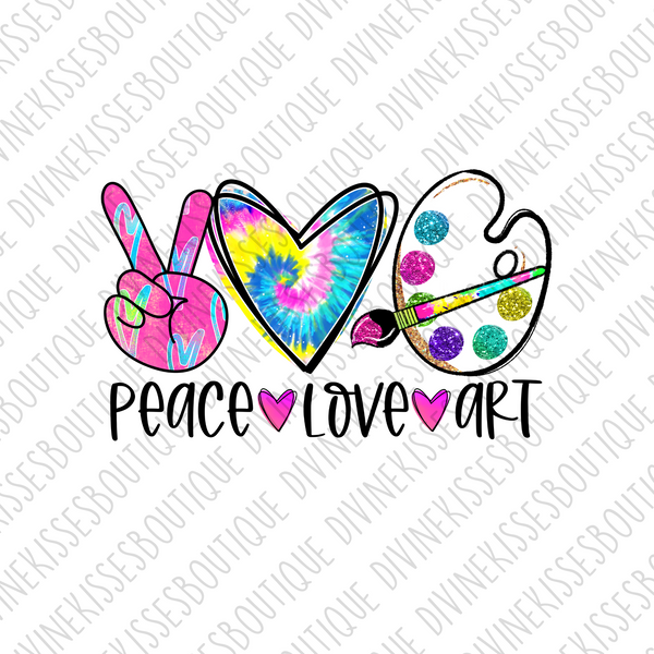 Peace Love Art Tie Dye Sublimation Transfer