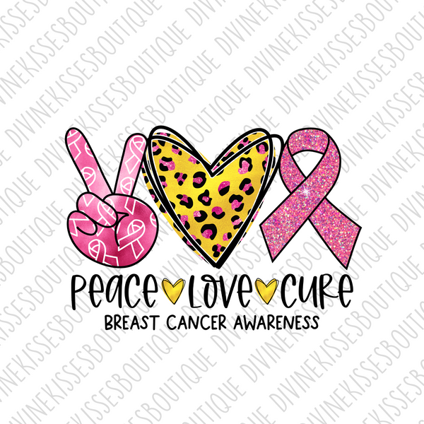 Peace Love Cure Breast Cancer Transfer