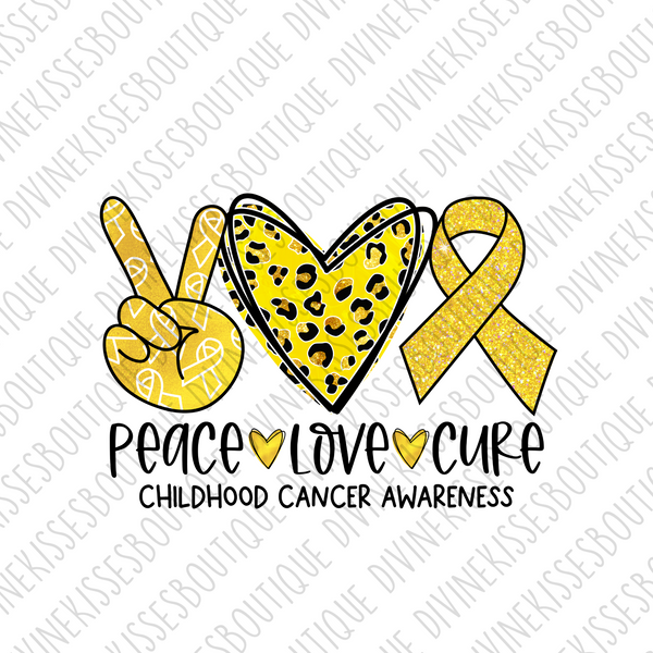 Peace Love Cure Childhood Cancer Transfer