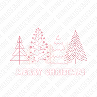 Merry Christmas pink trees Transfer