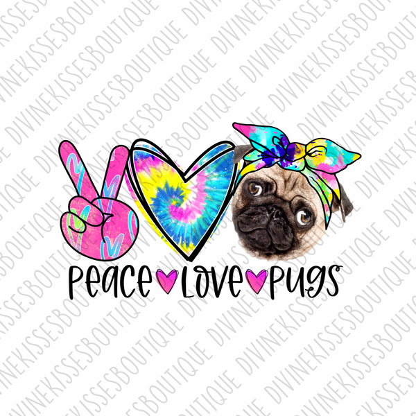 Peace Love Pugs Transfer