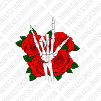 Skelly Hand Rock Roses DTF