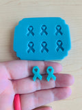 Awareness Ribbon Earring Mold for Resin - Stud Mold - Awareness Cabochon - DIY Resin Earring - Shiny Mold