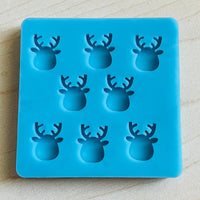 Reindeer Earring Mold - 15mm Earring Stud Mold - Mold for epoxy resin - DIY Resin Earring - Shiny Mold