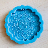 Mandala Keychain - Yin Yang Flower Mandala - Silicone Mold for Resin - DIY Keychain