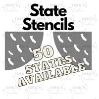 State Stencils - Acrylic Stencil - Stencil for Bleach Sleeves - Stencil design - Stencil for bleach shirt - T-shirt Designs