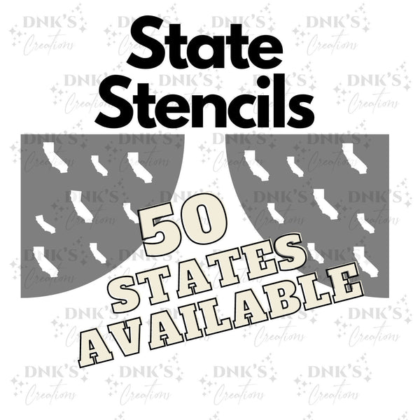 State Stencils - Acrylic Stencil - Stencil for Bleach Sleeves - Stencil design - Stencil for bleach shirt - T-shirt Designs