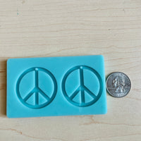 Peace Earring Drop Mold - 1.5 inch drop Earring Mold - Mold for epoxy resin - DIY Resin Earring - Shiny Mold