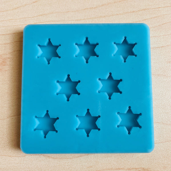 6 Point Star Badge Earring Mold - 15mm Earring Stud Mold - Mold for epoxy resin - DIY Resin Earring - Shiny Mold