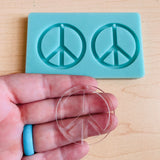 Peace Earring Drop Mold - 1.5 inch drop Earring Mold - Mold for epoxy resin - DIY Resin Earring - Shiny Mold