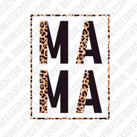 Mama half leopard black box Sublimation Transfer | Ready to Press Transfer