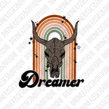 Dreamer Cheetah Skull Retro Rainbow | DTF Transfer | Screen Print Transfer | Ready to Press