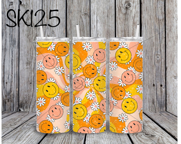 Retro Happy Face Sublimation ~ Tumbler SK125