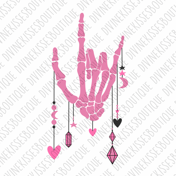 Pink Skull hand dream catcher Sublimation File