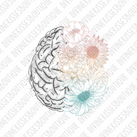 Colorful Flowers with brain Sublimation Transfer