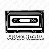 Music Heals Cassette Tape Sublimation Transfer