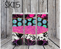 Neon Pink Boho Stack Sublimation ~ Tumbler SK115