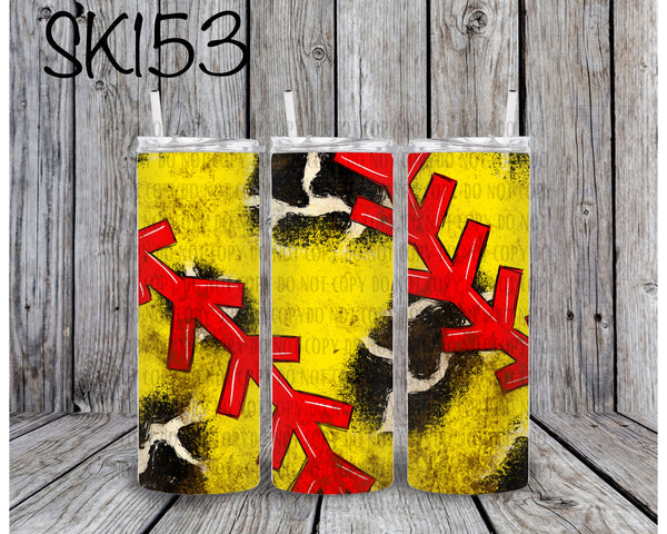 Yellow Softball Leopard Sublimation ~ Tumbler SK153