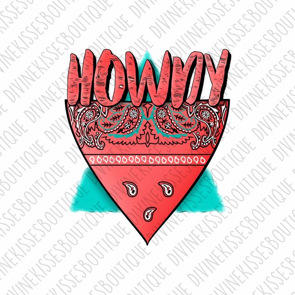 Howdy Bandana Sublimation Transfer