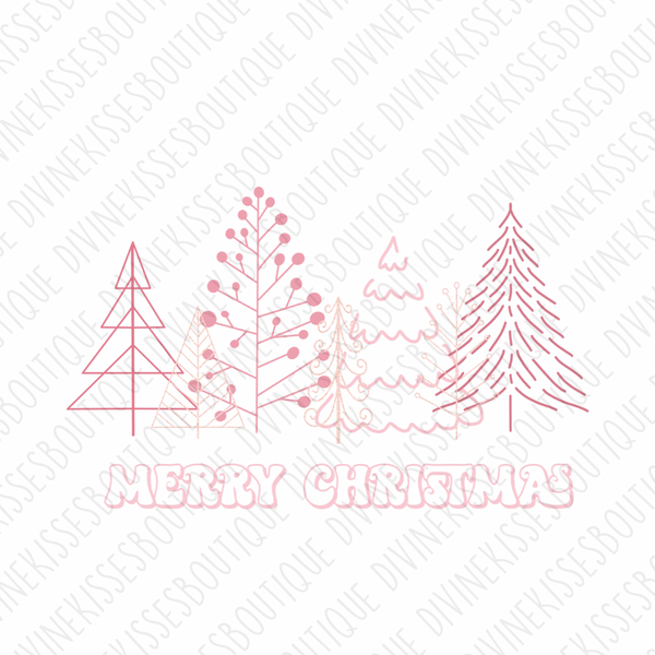 Pink Tree Christmas Sublimation Transfer